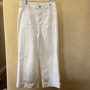 Sz 28 / 6 Frye Cream Wide Leg Ankle Length Lightweight Jeans EUC